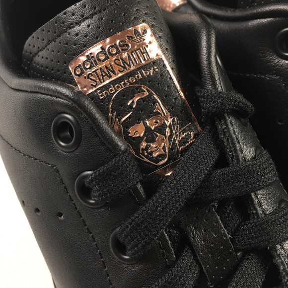 Adidas Stan Smith Sneakers BB1433 Black Gold Shoes - Picture 4 of 8